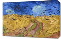 Obraz 60x40cm  Pole Pszenicy z Krukami, Van Gogh Vintage