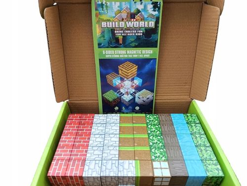 KLOCKI MAGNETYCZNE MOCNE KLOCKI SZEŚCIANY 100 SZT + 1 LUDZIK KLOCKI PIKSELE na Arena.pl