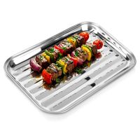 Płyta Grillowa Blacha Tacka Ruszt Grillowania Stalowa Metalowa Perforowana