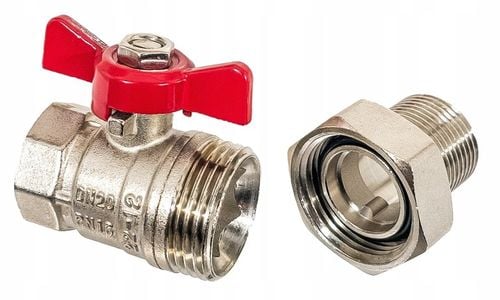 ZAWÓR KUREK KULOWY GW 3/4'' CALA DN20 ZE ŚRUBUNKIEM I DŁAWICĄ MOTYLEK na Arena.pl