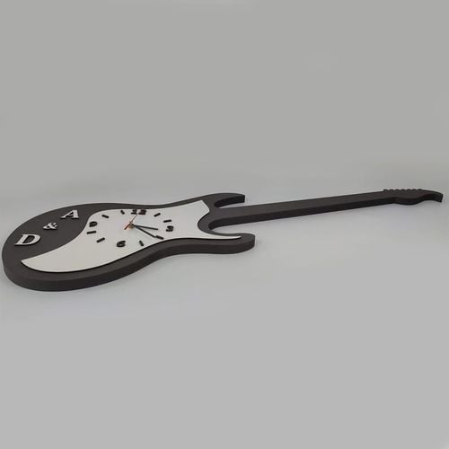Wielki zegar ścienny czarny ( antracyt ) Gitara na Arena.pl