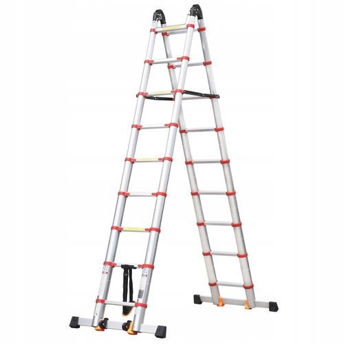 DRABINA TELESKOPOWA PRZEGUBOWA 5,0 M WZMACNIANA na Arena.pl