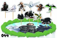 TOPPERY NA TORT OZDOBNE DEKORACJA ZESTAW - JAK WYTRESOWAĆ SMOKA 10szt.