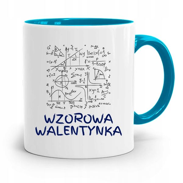 Kubek Błękitny Na Walentynki Wzorowa Walentynka Z Nadrukiem Ze Zdjęciem zdjęcie 1
