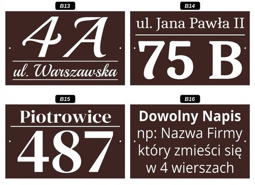 Tabliczka Adresowa BRĄZ MAT Duża - METALOWA - UV na Arena.pl