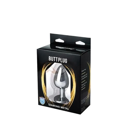 silver large butt plug with blue diamond na Arena.pl