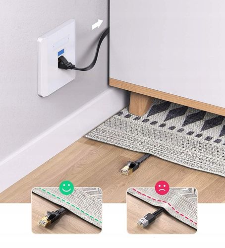 KABEL ETHERNET SIECIOWY LAN PATCHCORD SKRĘTKA INTERNET PŁASKI SFTP CAT7 15M na Arena.pl