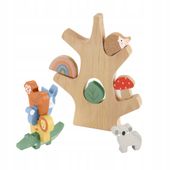 FISHER PRICE DREWNIANE DRZEWKO ROZWOJOWE BALANSUJĄCE ZESTAW KLOCKÓW WIEŻA
