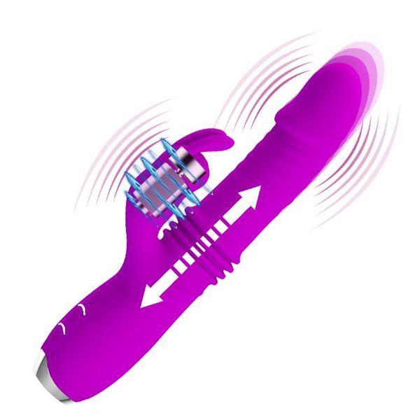 Jedwabisty Wibrator Posuwisty Rotacyjny Królik zdjęcie 1