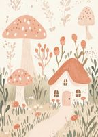 Plakat 13x18cm Wzory dla Dzieci, Dziewczynki i Chłopca - Domki