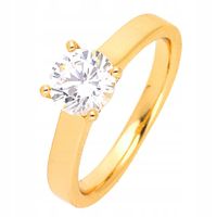Złoty pierścionek zaręczynowy stal chirurgiczna 14