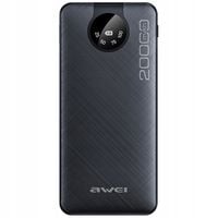 AWEI PowerBank P134K 20000mAh czarny/black wyświetlacz + kable USB/PD/Light