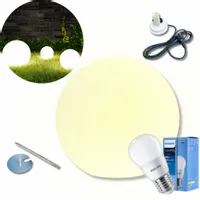 Lampa Kula ogrodowa E27 Fi 30cm + Żarówka PHILIPS 7W Ciepła Przewód 3m