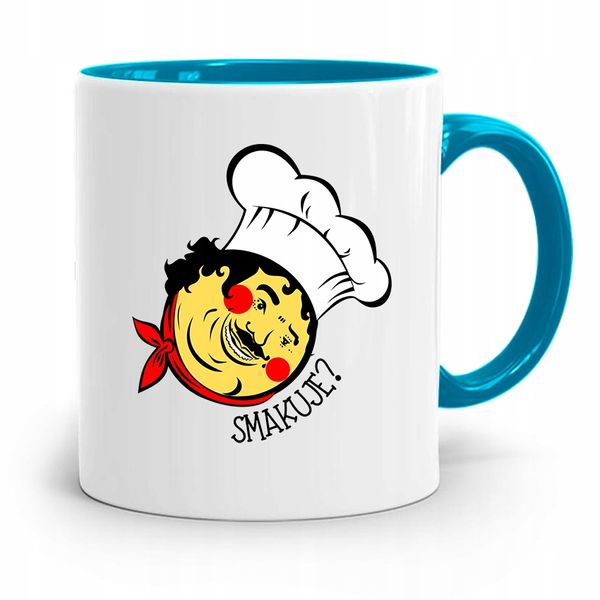 Kubek Błękitny Prezent Dla Kucharza Smakuje? Z Nadrukiem Ze Zdjęciem zdjęcie 1