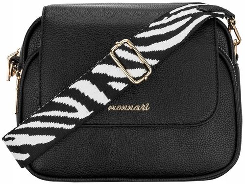 Torebka Damska Listonoszka MONNARI KUFEREK Czarna 2 PASKI PRZEGRODY na Arena.pl