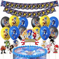 DUŻY ZESTAW URODZINOWY SONIC BALONY TOPPERY GIRLANDA NA IMPREZE 47EL