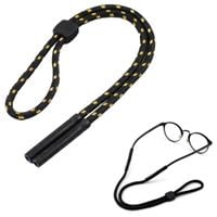 Regulowany gruby Sznurek do okularów 33cm - Czarny/Żółty