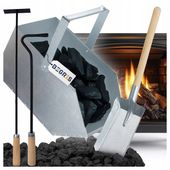 ZESTAW KOMINKOWY WĘGLARKA DUŻA WYGARNIACZ POGRZEBACZ METAL SZUFELKA