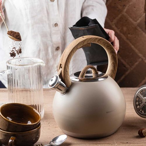 czajnik stalowy z gwizdkiem 3l klausberg kb-7956 beżowy mat na Arena.pl