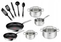 Garnki TEFAL Duetto z pokrywą patelnie szpatułki