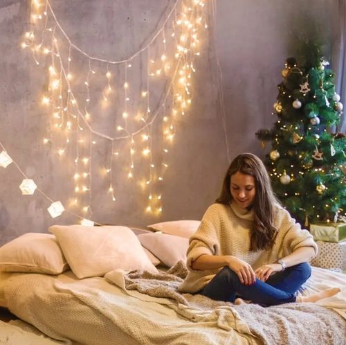 Lampki Zewnętrzne Sople LED 500 23m Biały Ciepły Światełka Świąteczne na Arena.pl