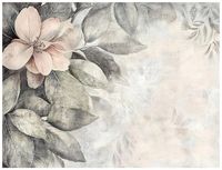 FOTOTAPETA LIŚCIE VINTAGE KWIATY BETON DO SYPIALNI SALONU TAPETA 250x175