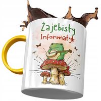 Kubek Żółty Dla Informatyka Żajebisty Informatyk Z Nadrukiem Ze Zdjęciem