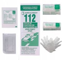 ZESTAW GAŚNICA PROSZKOWA 1KG Z UCHWYTEM PLASTIKOWYM APTECZKA PIERWSZA POMOC
