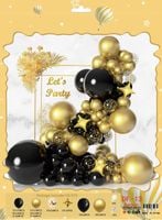 GIRLANDA BALONOWA ZESTAW BALONÓW ZŁOTE CZARNE MIX