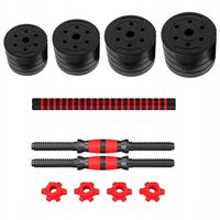 HANTLE REGULOWANE INPOWER 2 x 15 KG + SZTANGA = ZESTAW HANTLI 30 KG