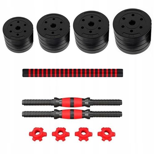 HANTLE REGULOWANE INPOWER 2 x 15 KG + SZTANGA = ZESTAW HANTLI 30 KG na Arena.pl