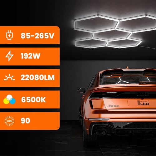 Lampa LED Hexagon Sufitowa Panel Oświetlenie Do Garaż Warsztat 298x209 na Arena.pl