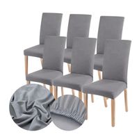 Pokrowiec na krzesło zestaw 6 szt. gumka uniwersalne elastyczne jasne szare