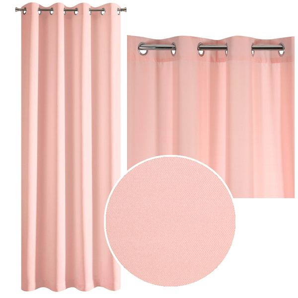 Zasłona gotowa na przelotkach RITA 140x250 Eurofirany pudrowa zdjęcie 6