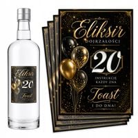 Naklejki na butelki Wódkę urodzinową na urodziny 18 20 30 40 50 60 70 -8szt