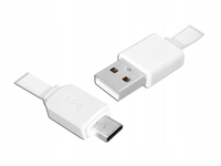 MOCNY KABEL USB-A USB-C BIAŁY 1M PŁASKI ŁADOWANIE I TRANSFER DANYCH