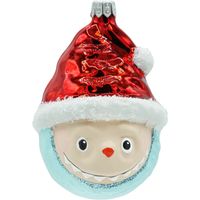 Bombka choinkowa: Labubu w czapce Mikołaja: niebieskie