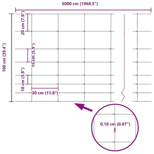 Ogrodzenie pastwiskowe Srebrny 50 x 1 m Stal galwanizowana na Arena.pl