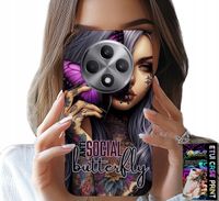 ETUI DO OPPO RENO12 F / 12FS 5G - ANTI SOCIAL RÓŻOWY MOTYL + SZKŁO