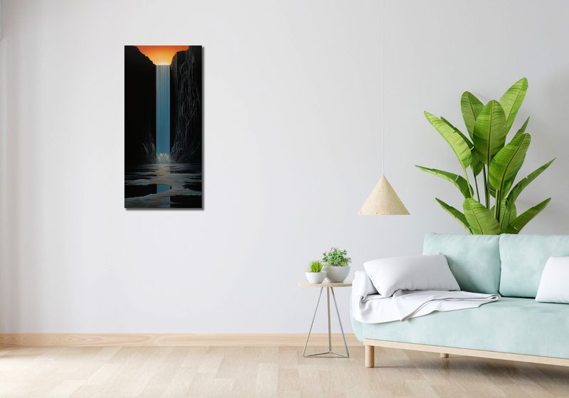 Obraz 40x90cm Wodospad Światła zdjęcie 2