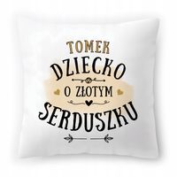 Poduszka Biała 40X40 Cm Dla Tomka Syna Dziecka Z Nadrukiem Ze Zdjęciem