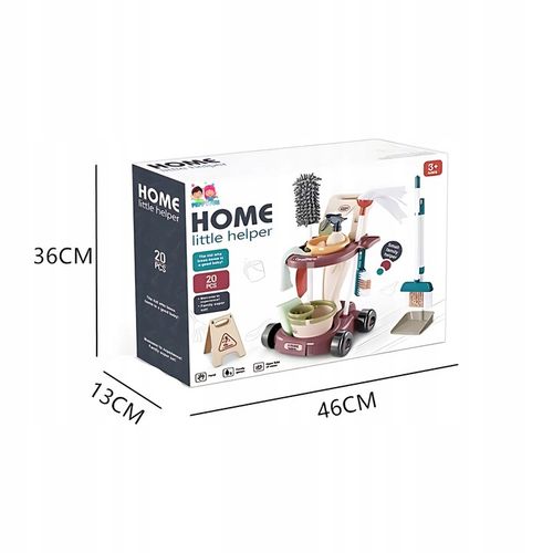 Duży DZIECIĘCY ZESTAW DO SPRZĄTANIA Wózek Mop Miotła Dla dzieci na Arena.pl