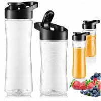 ZESTAW 2 BIDONY PODRÓŻNE DO BLENDERA MOZANO NUTRI SPORT 400ML 600ML CZARNY
