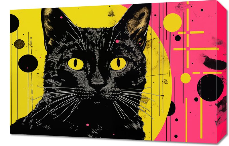 Obraz 60x40cm Neonowy Kocur zdjęcie 1