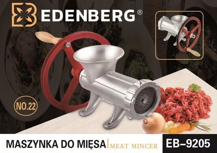 Maszynka 22 do Mielenia MIĘSA Nadziewarka KOŁA Lejki 4 sita EDENBERG zdjęcie 9