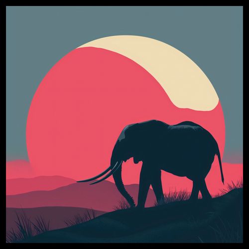 Plakat 40x40cm Słoń przy Czerwieni na Arena.pl