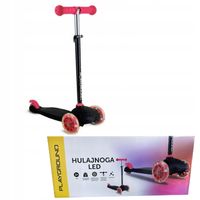 Hulajnoga 3 kołowa LED czarna różowa 3+ 50kg Playground