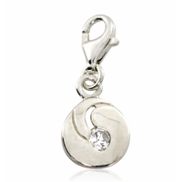 SREBRNY CHARMS Z CYRKONIĄ SREBRO PRÓBY 925