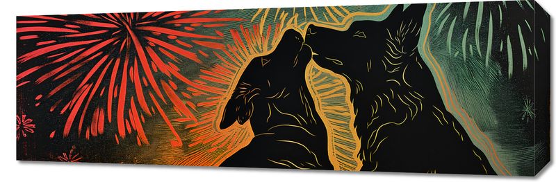 Obraz 90x30cm Psi Uścisk zdjęcie 1