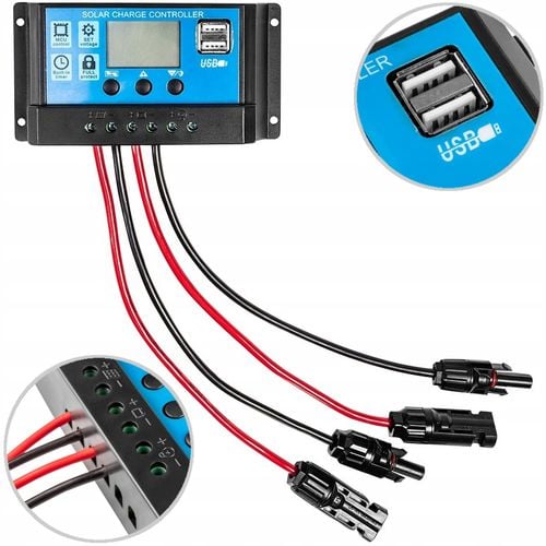 NEO REGULATOR ŁADOWANIA 12V 24V PANEL LCD 20A na Arena.pl